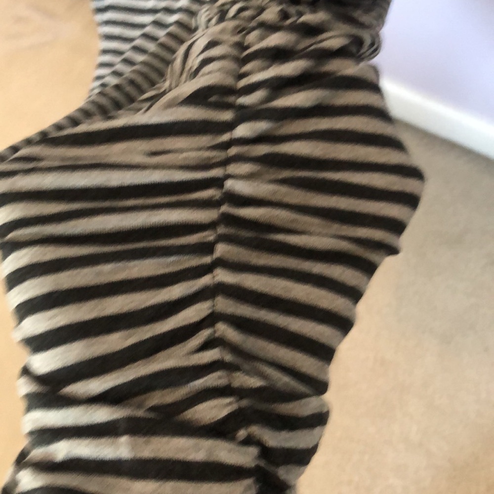Athleta Short Sleeved Gray White Stripped  dress - Picture 6 of 8
